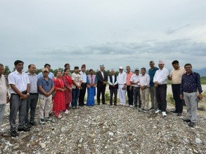अर्थमन्त्री पौडेलले गरे तिलोत्तमाका विभिन्न योजनाहरुको स्थलगत अवलोकन