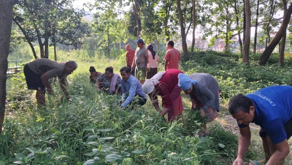 जितेश्वरी विद्यालय परिसरमा आमा समूहद्धारा सरसफाई 