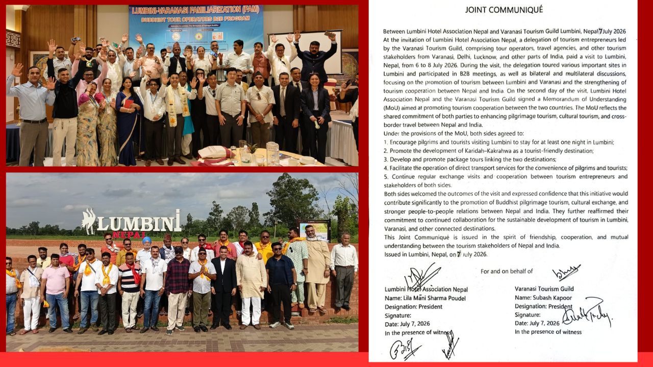 नेपाल भारतकाका व्यवसायीविच लुम्बिनीको पर्यटन प्रवर्द्धन लागि समझदारी 