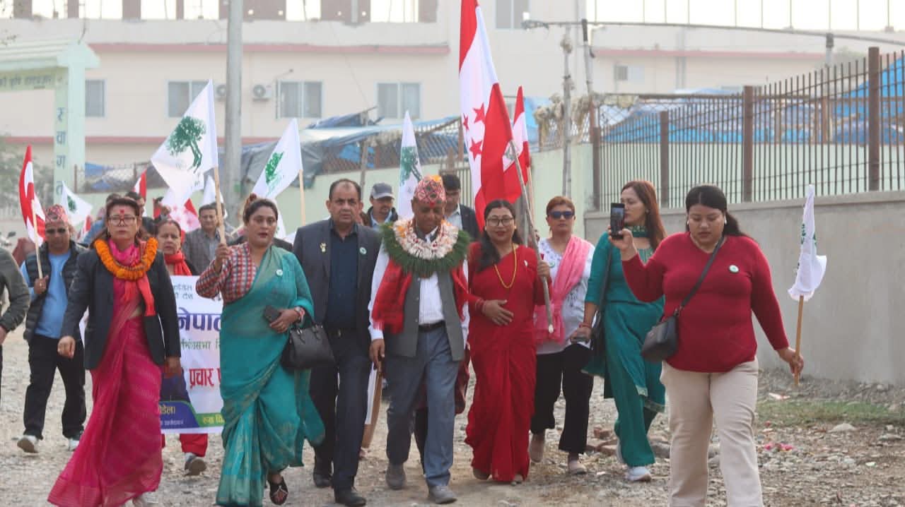 रूपन्देही २ मा कांग्रेसको घरदैलो: चुनाव जित्नेमा उम्मेदवार पौडेल विश्वस्त