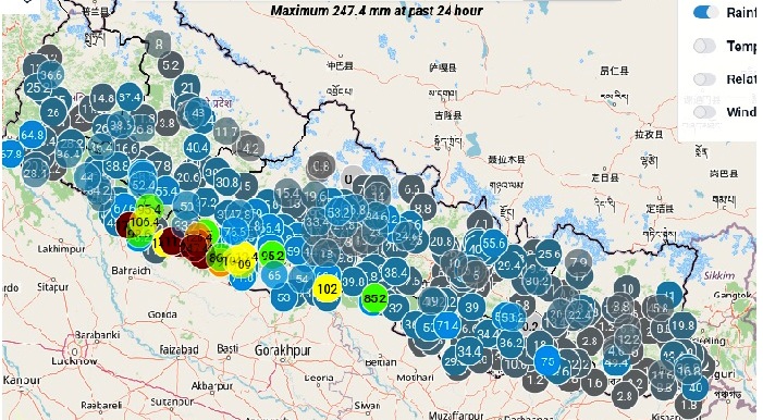 लुम्बिनी प्रदेशमा भारी बर्षा : दाङ, बर्दिया र बाँकेमा अति बर्षा!