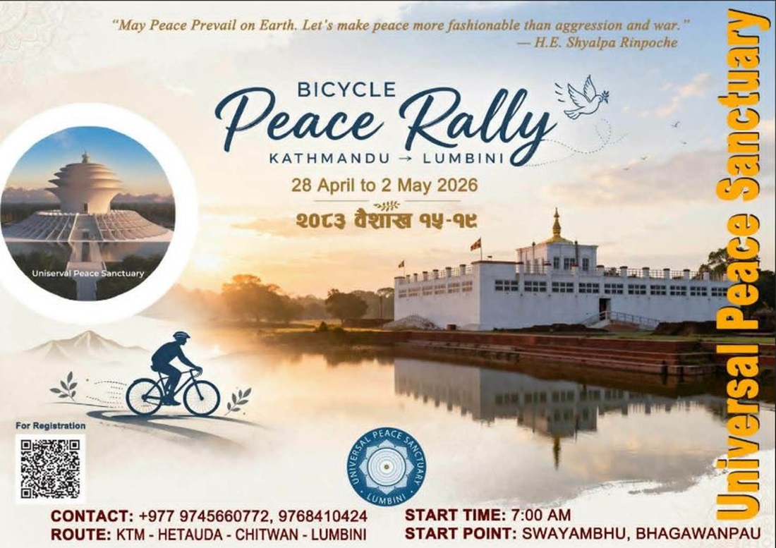 विश्व शान्तिको सन्देशसहित बुद्ध जयन्तीमा काठमाडौं-लुम्बिनी साइकल यात्रा