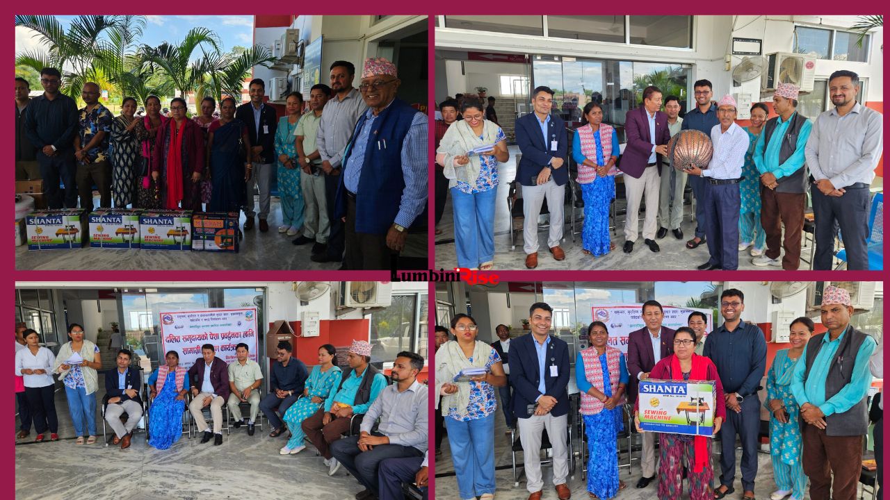 तिलोत्तमा नगरपालिकाद्वारा दलित समुदायको पेशा प्रबद्र्धका लागि सामग्री हस्तान्तरण
